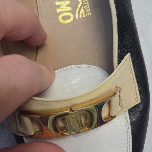Ferragamo 3 tone flats brass buckle - Picture 5 of 14